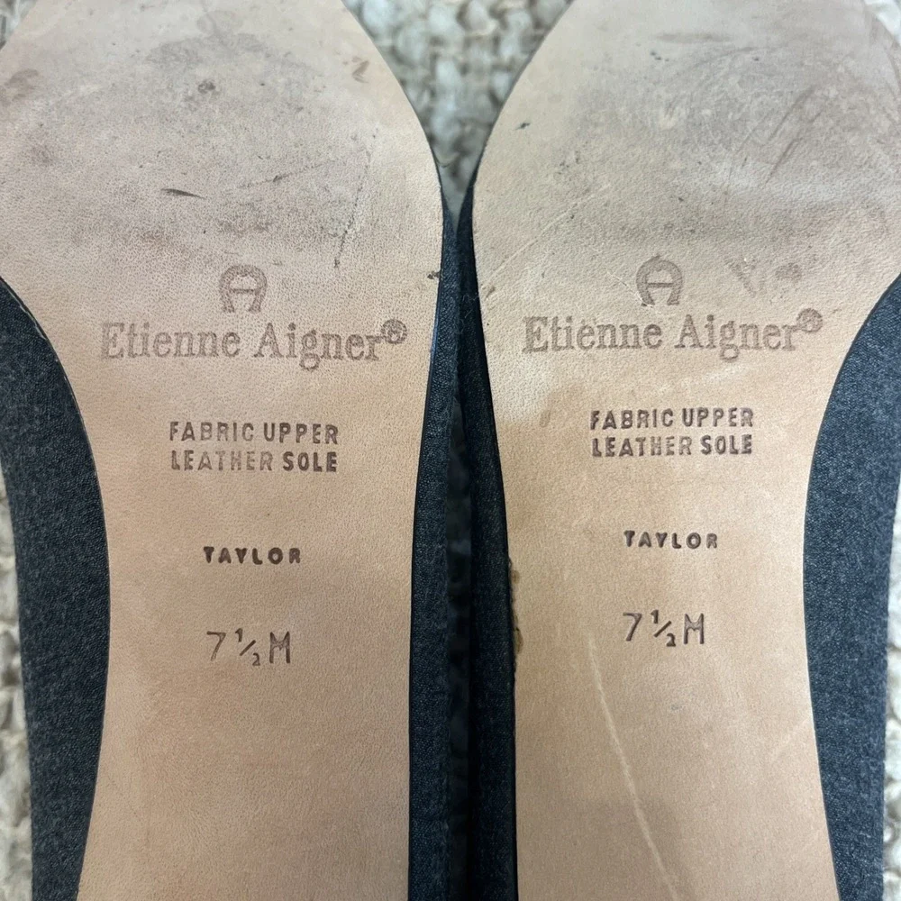 Etienne Aigner Women's‎ Gray Charcoal Taylor Shoes Pumps Block Heels Size 7.5 M